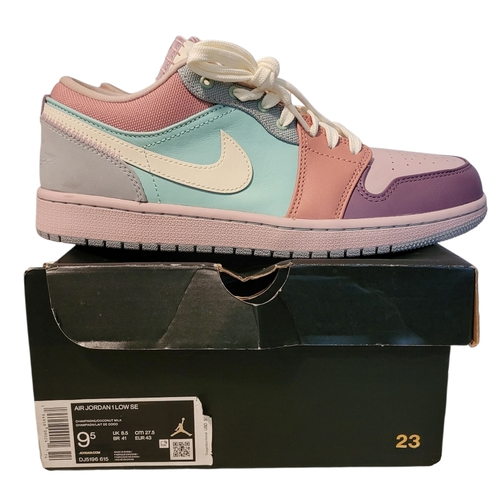 Air Jordan 1 Low Se Easter Pastel Mens 9.5 Athletic Basketball Sneakers Nike